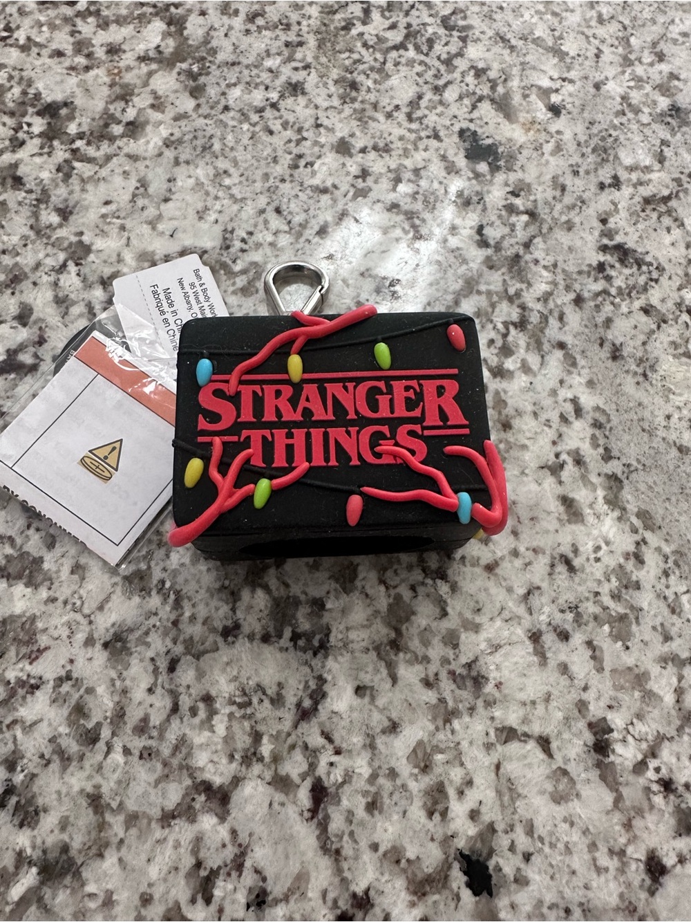 Stranger Things Black Silicone AirPods Case with Keychain - Black